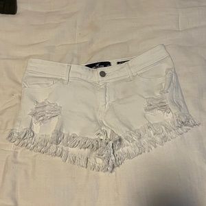 Hollister White Fringe Shorts Size 5